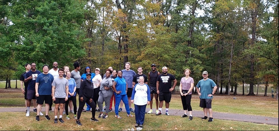 Group of Family Medicine Residents enjoying Wellness Day at the Park